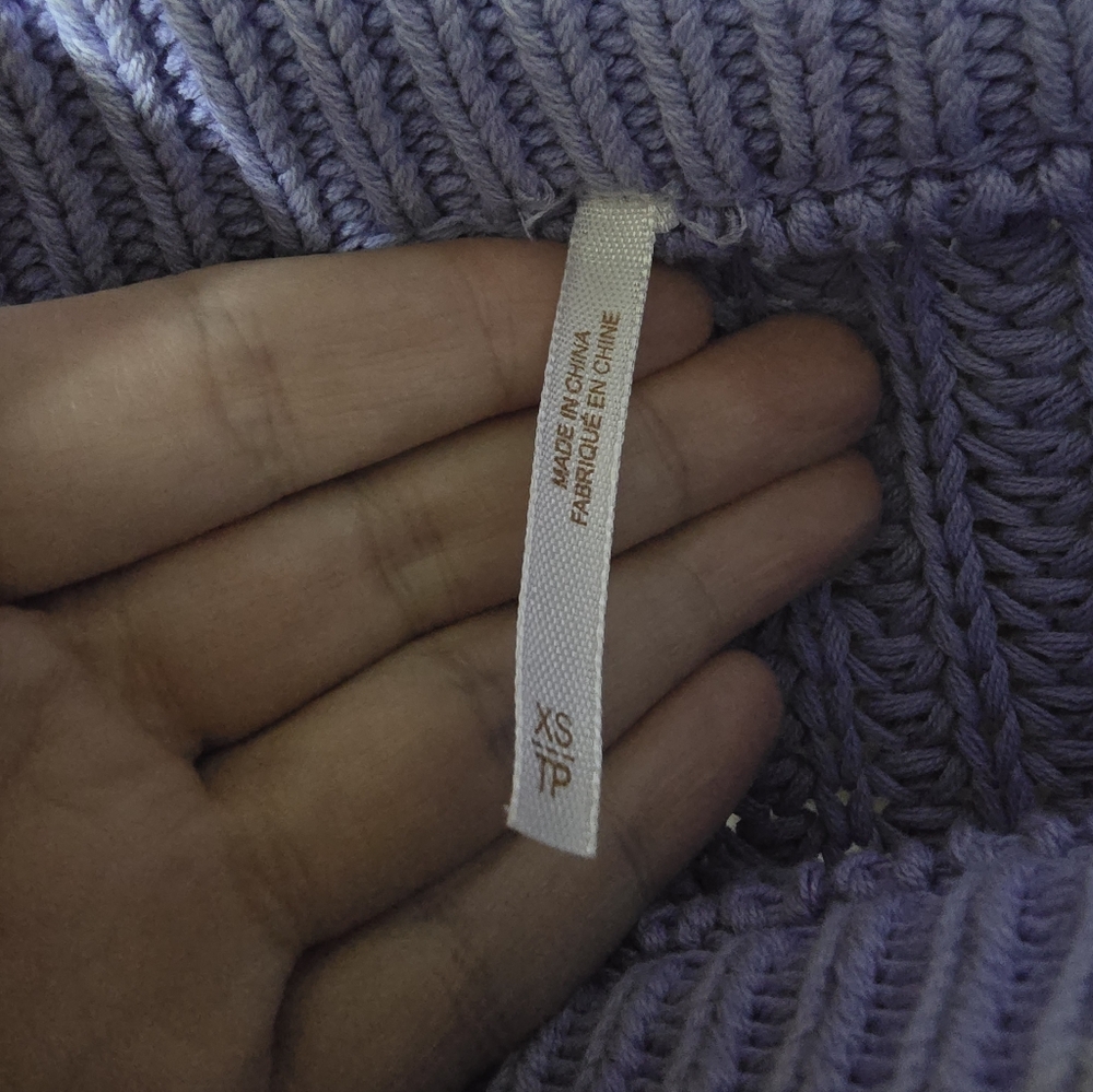 Free People Lavender Cable Knit Sweater - Picture 4 of 6